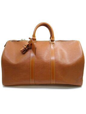 Louis Vuitton Keepall 45 Boston Bag Epi Leather Brown Gold